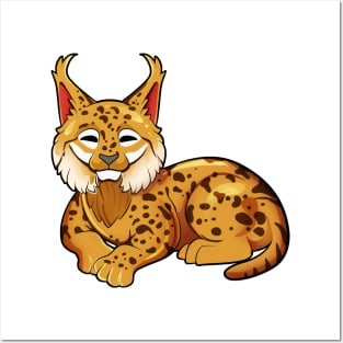 Kawaii Eurasian Lynx Posters and Art